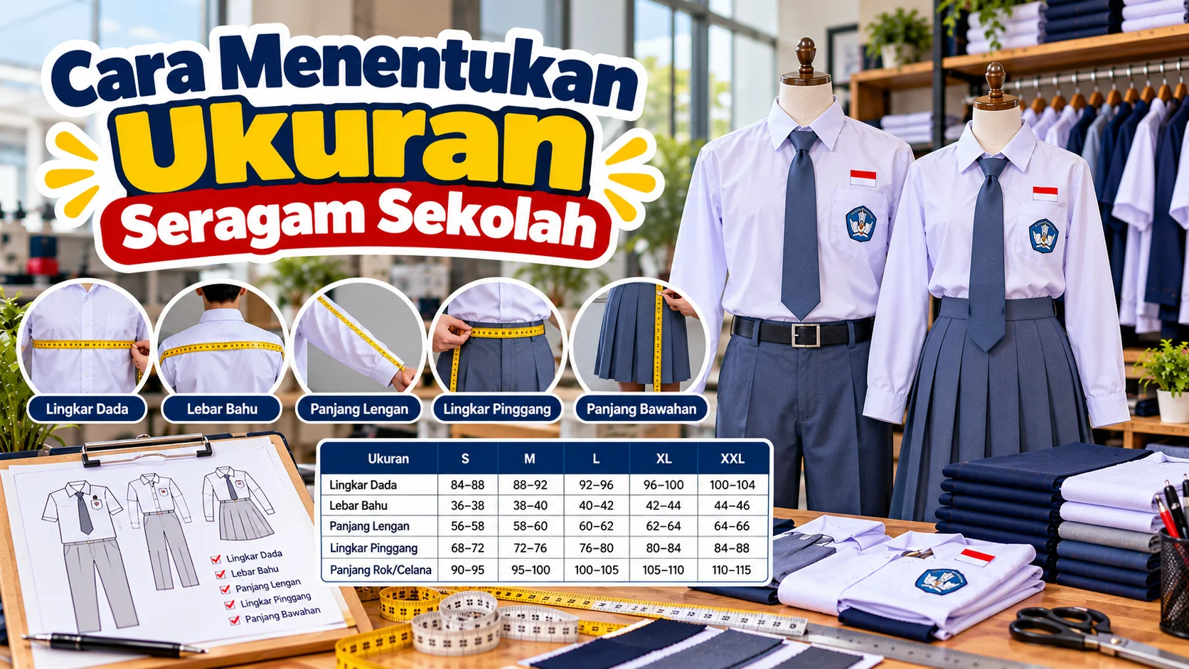 Cara Menentukan Ukuran Seragam Sekolah
