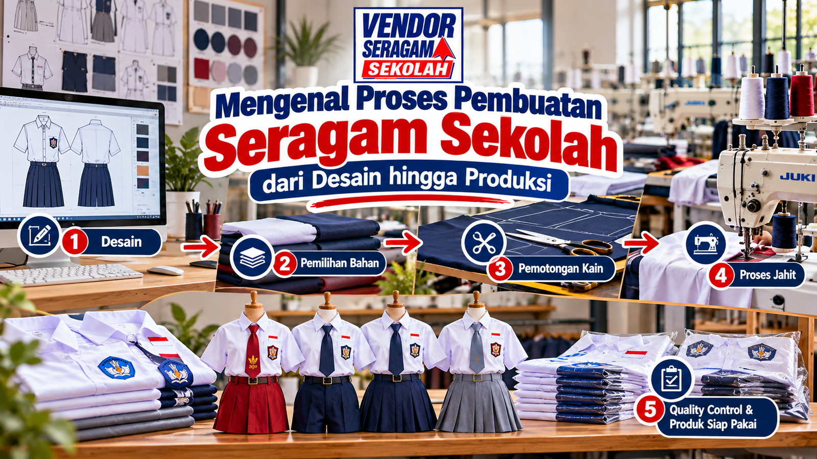 Mengenal Proses Pembuatan Seragam Sekolah dari Desain Hingga Produksi