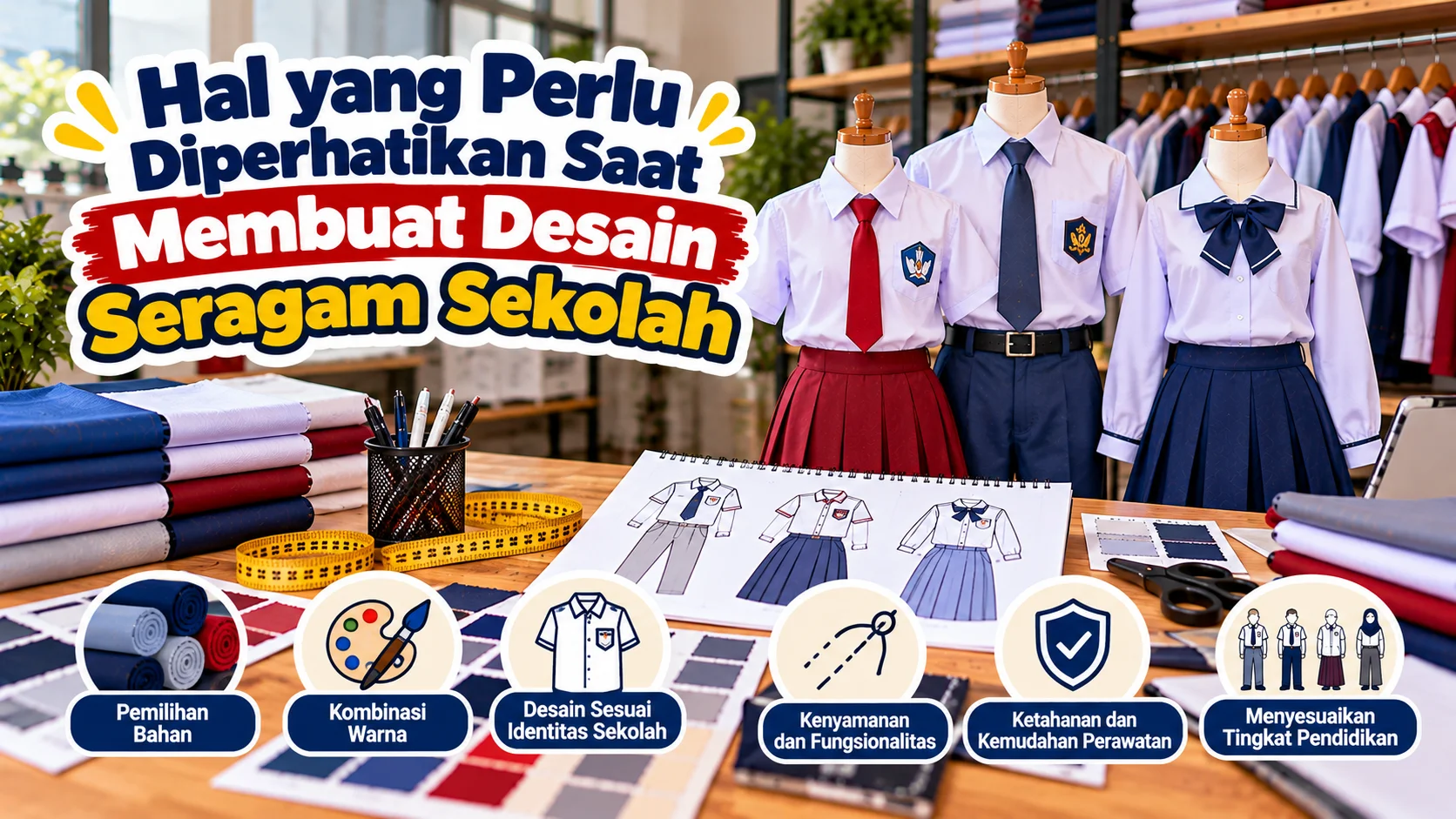 Hal yang Perlu Diperhatikan Saat Membuat Desain Seragam Sekolah